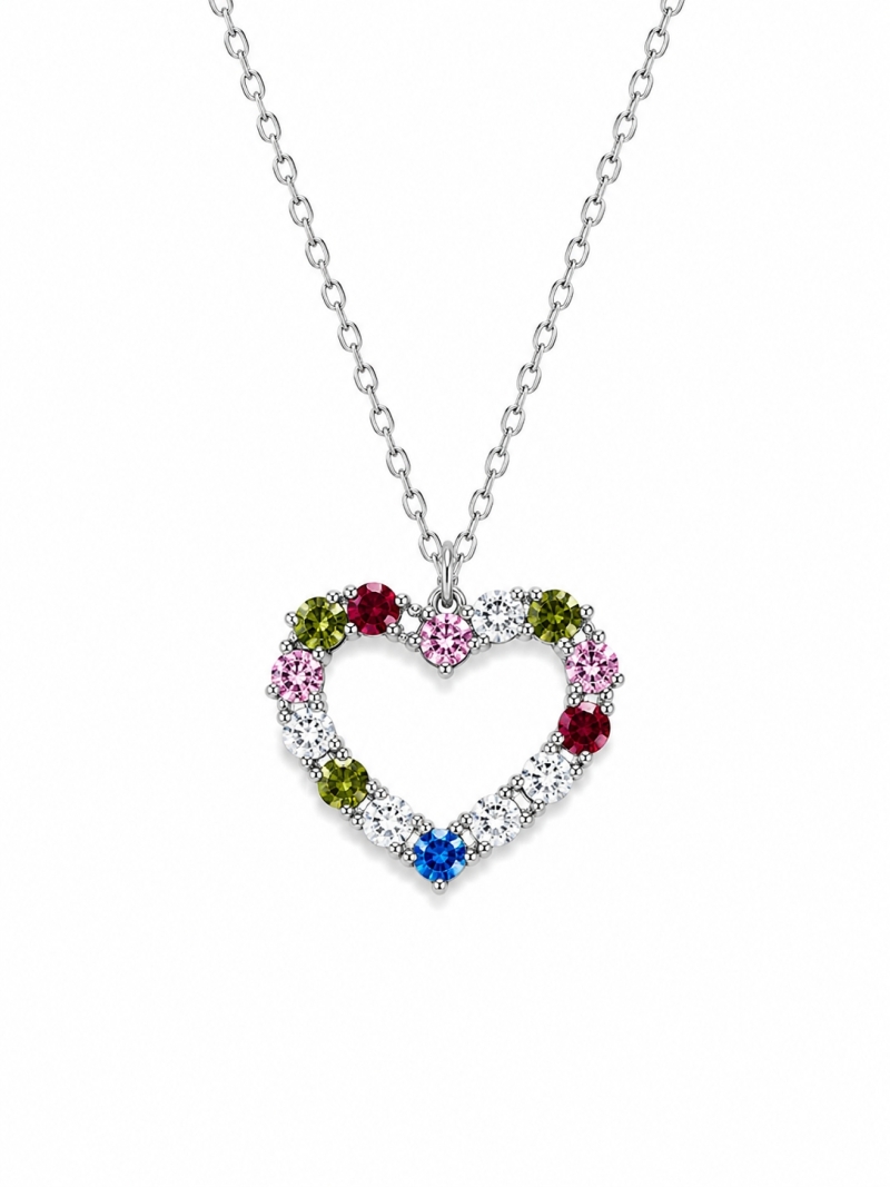 Acquista ora collana cuore multicolore su elefantebianco.jewelry