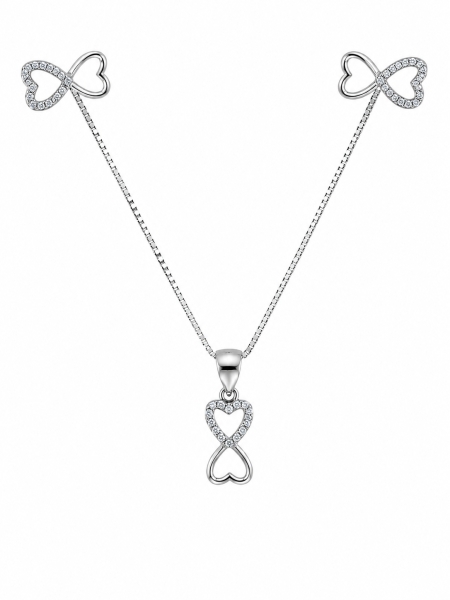 Acquista ora completo cuore a forma di fiocco su elefantebianco.jewelry