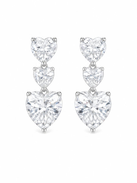 Acquista ora orecchini tre cuori su elefantebianco.jewelry