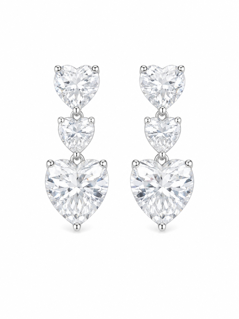 Acquista ora orecchini tre cuori su elefantebianco.jewelry