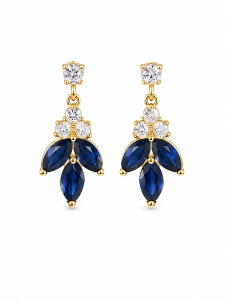 Acquista ora orecchini foglie blu su elefantebianco.jewelry