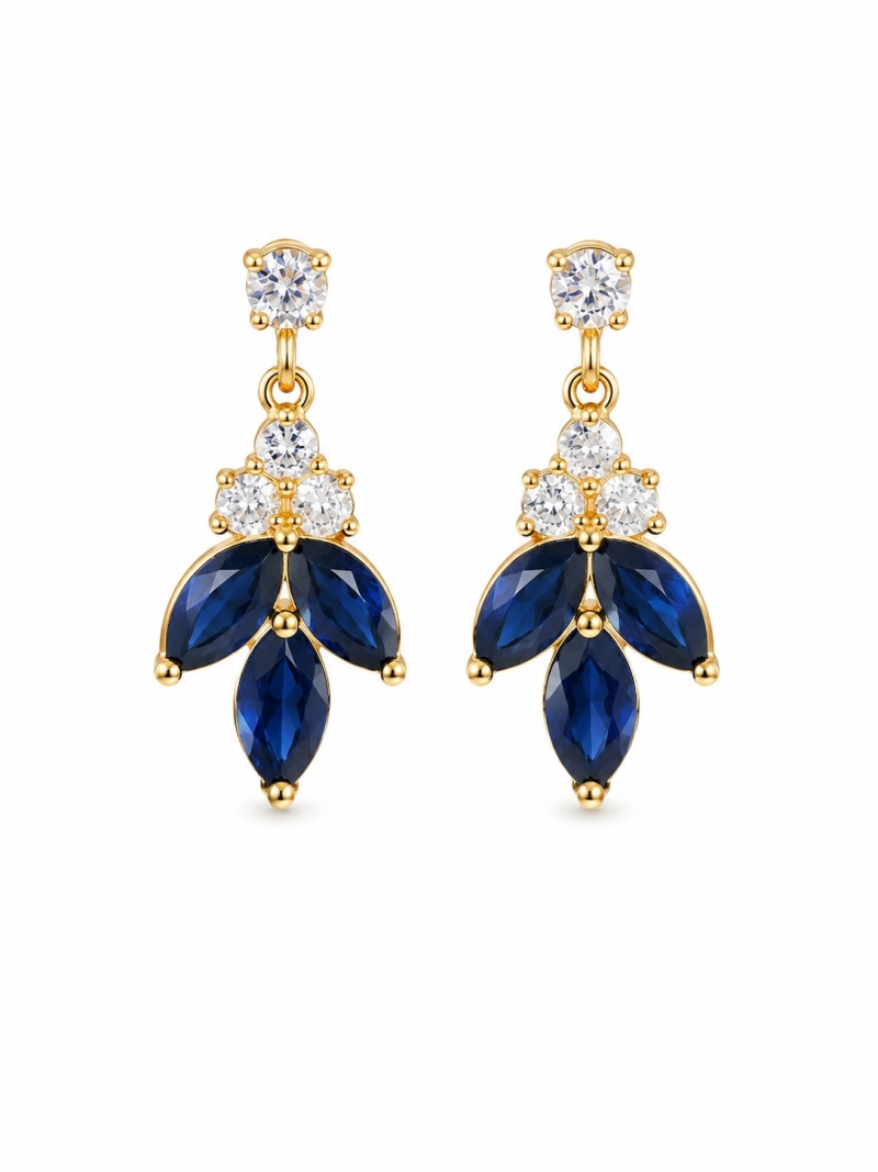 Acquista ora orecchini foglie blu su elefantebianco.jewelry