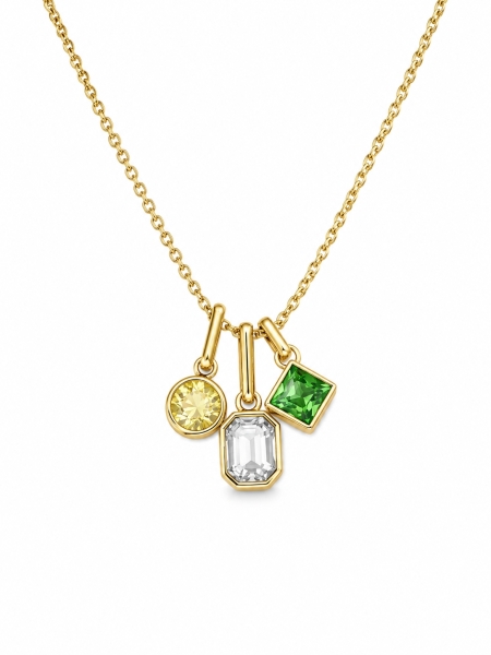 Acquista ora collana punti luce geometrici pendenti verde giallo su elefantebianco.jewelry