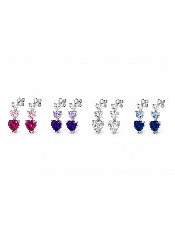 Acquista ora orecchini tre cuori su elefantebianco.jewelry