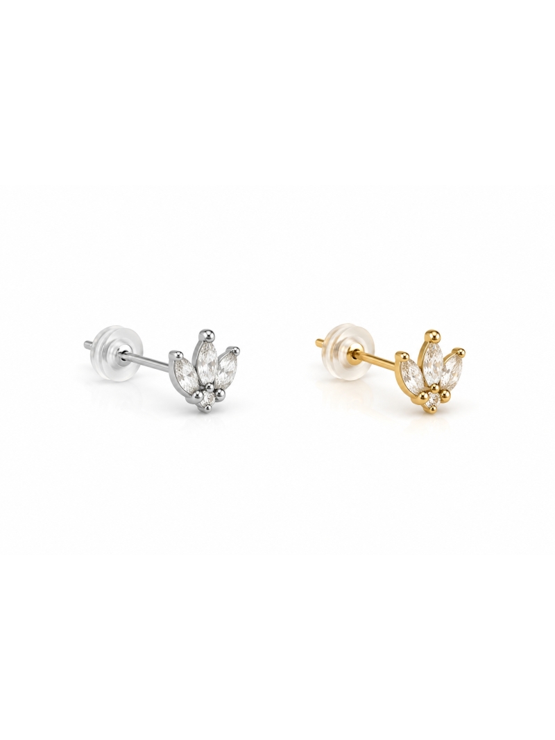 Acquista ora orecchini mini 3 petali su elefantebianco.jewelry