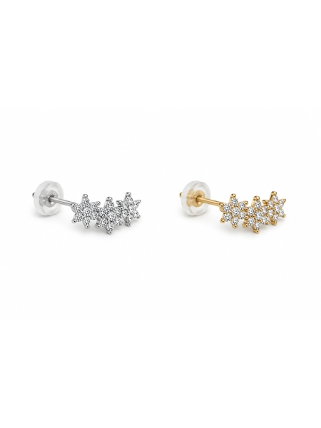 Acquista ora orecchini mini tre stelline su elefantebianco.jewelry