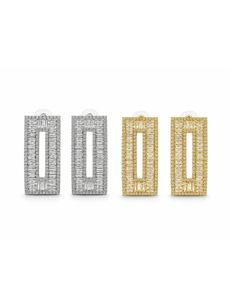 Acquista ora orecchini rettangolo di baguette su elefantebianco.jewelry