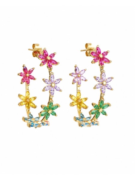 Acquista ora orecchini cerchi margherita multicolore su elefantebianco.jewelry