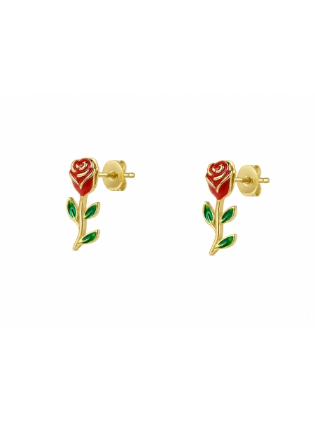 Acquista ora orecchini rosa rossa smaltati su elefantebianco.jewelry