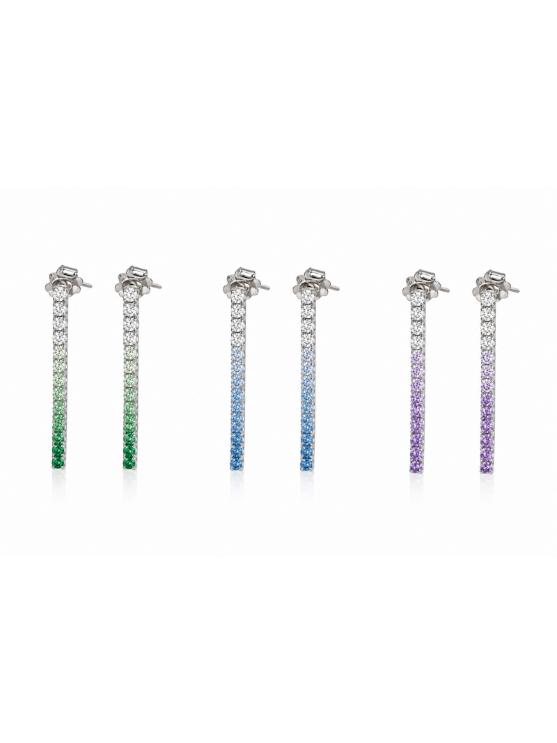 Acquista ora orecchini tennis sfumature di verde su elefantebianco.jewelry