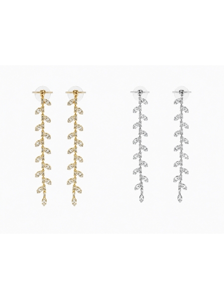 Acquista ora orecchini foglie pendenti su elefantebianco.jewelry