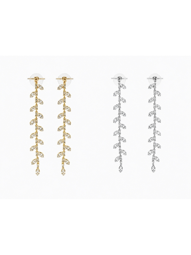 Acquista ora orecchini foglie pendenti su elefantebianco.jewelry
