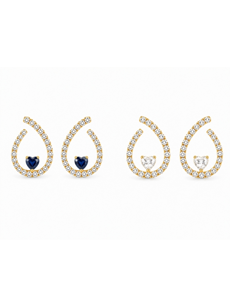 Acquista ora orecchini scia cuore gold su elefantebianco.jewelry