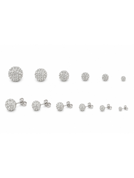 Acquista ora Orecchini sfera piena di zirconi su elefantebianco.jewelry