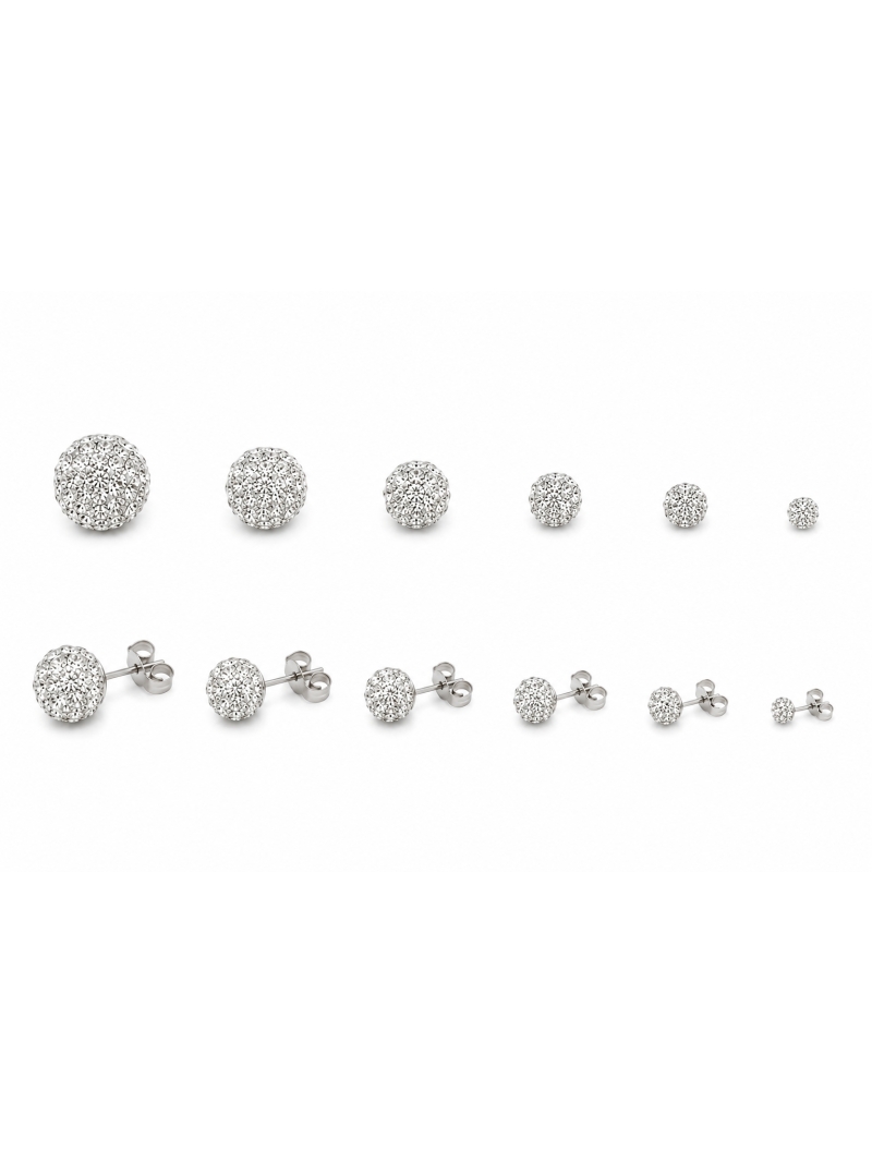 Acquista ora Orecchini sfera piena di zirconi su elefantebianco.jewelry