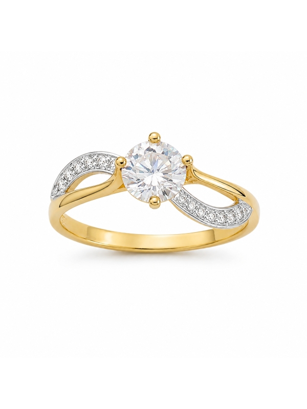 Acquista ora anello punto luce bicolore con zirconi oro 750 su elefantebianco.jewelry