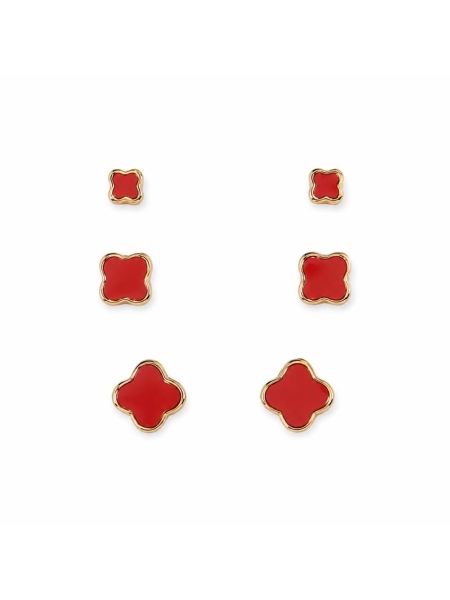 Acquista ora set orecchini quadrifoglio rosso su elefantebianco.jewelry
