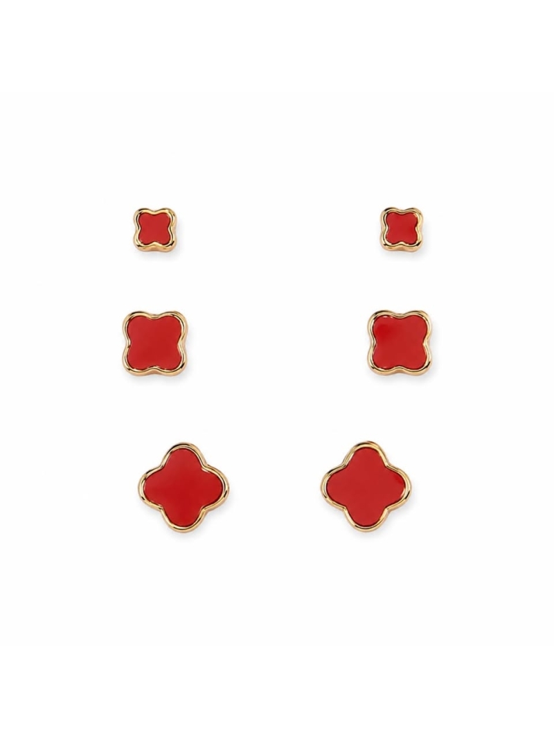 Acquista ora set orecchini quadrifoglio rosso su elefantebianco.jewelry