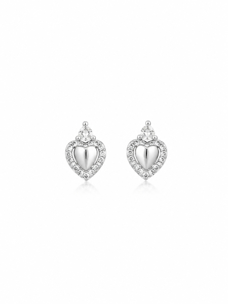 Acquista ora orecchini cuore con zirconi e punto luce su elefantebianco.jewelry