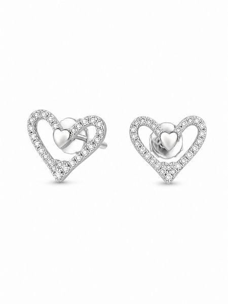 Acquista ora orecchini cuore vuoto zirconato su elefantebianco.jewelry