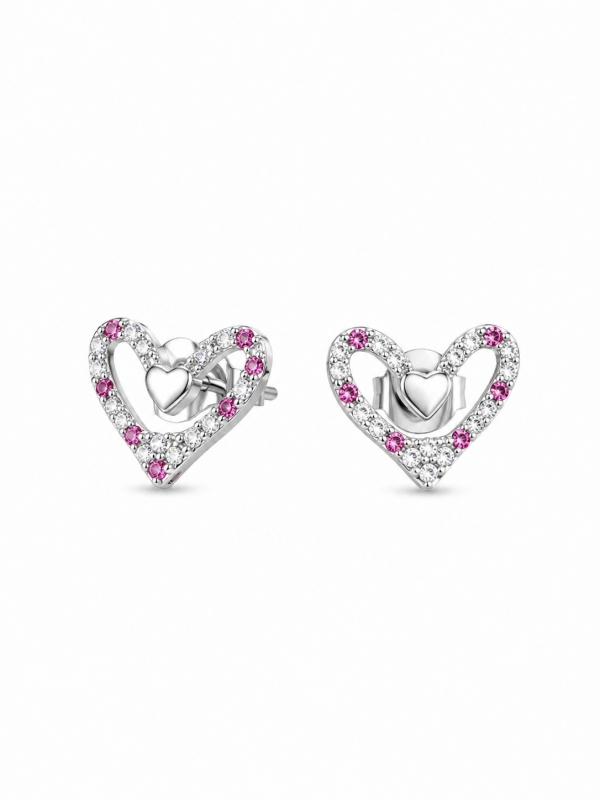 Acquista ora orecchini cuore vuoto zirconato su elefantebianco.jewelry