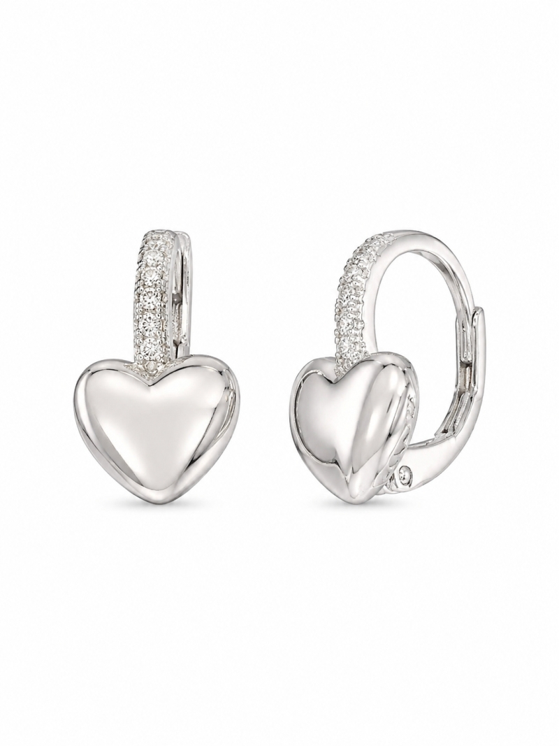 Acquista ora cerchi cuore bombato e zirconi su elefantebianco.jewelry