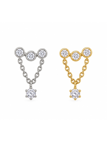 Acquista ora piercing tre tondini con pendente su elefantebianco.jewelry