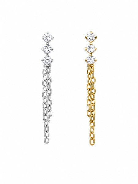 Acquista ora piercing tre punto luce con catenina su elefantebianco.jewelry