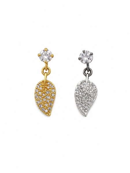 Acquista ora piercing punto luce con foglia zirconata pendente su elefantebianco.jewelry