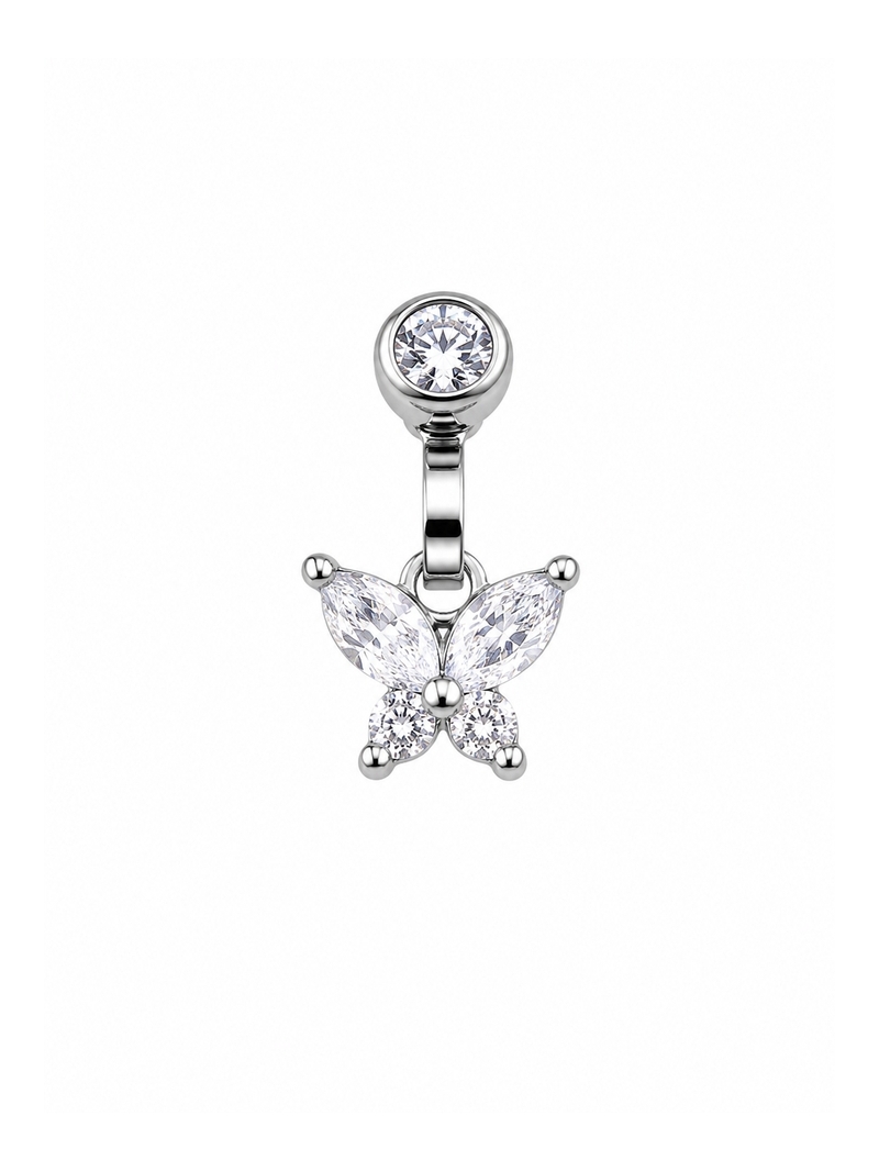 Acquista ora piercing punto luce con farfalla pendente su elefantebianco.jewelry