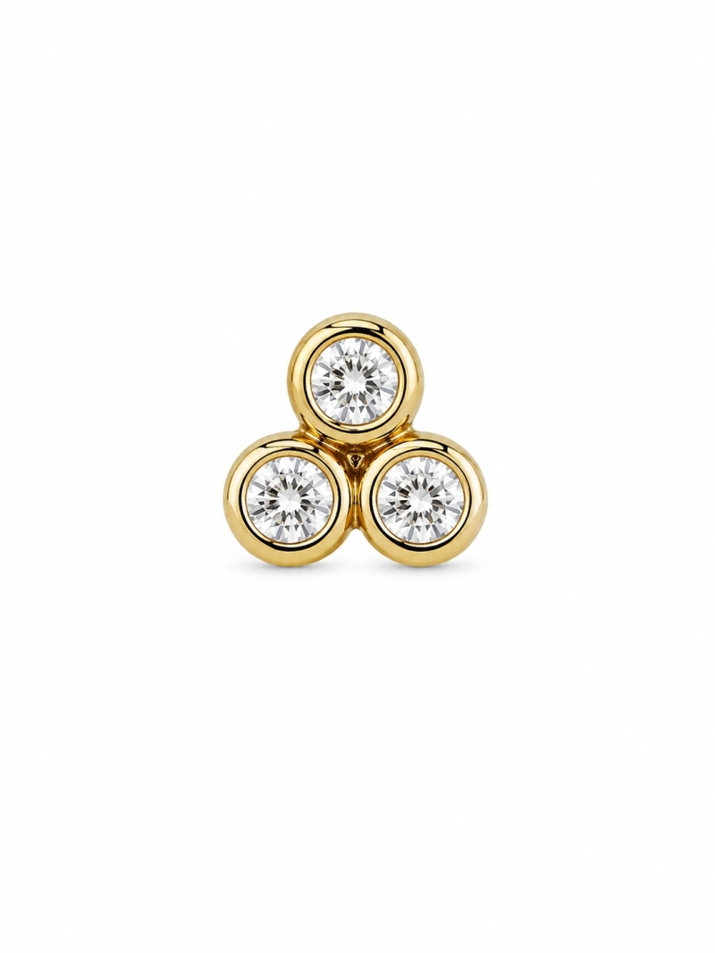 Acquista ora piercing tris zirconi gold su elefantebianco.jewelry