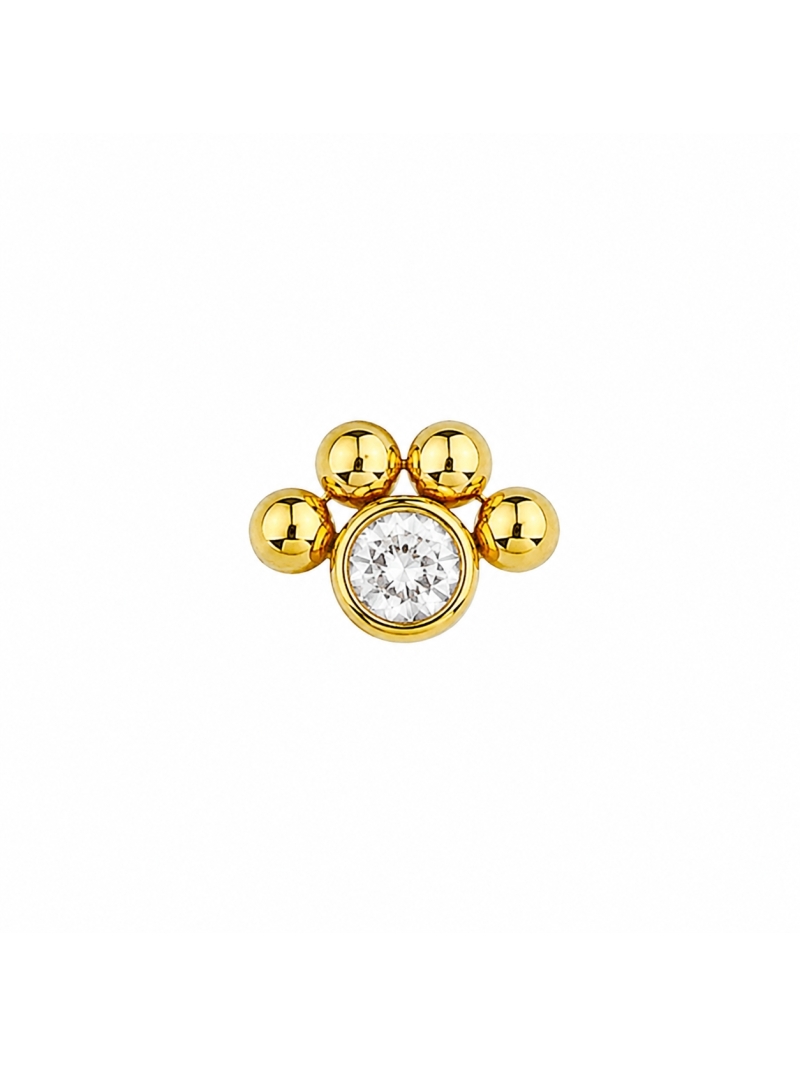 Acquista ora piercing punto luce con sfere gold su elefantebianco.jewelry