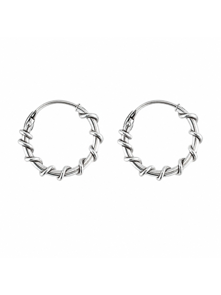 Acquista ora cerchietti bali filo intrecciato 12mm in argento 925% (prezzo inteso per singolo orecchino) su elefantebianco.jewel