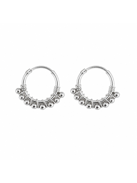 Acquista ora copia di cerchietti bali con sfere12mm in argento 925% (prezzo inteso per singolo orecchino) su elefantebianco.jewe