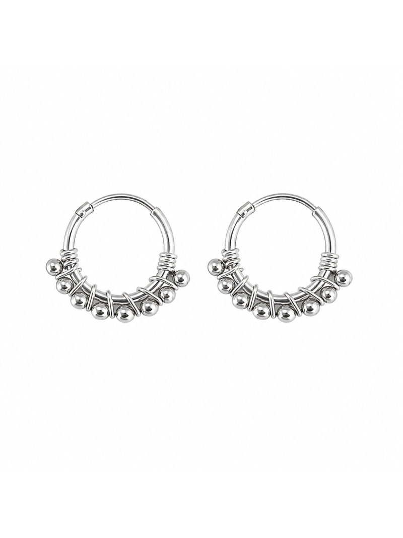 Acquista ora copia di cerchietti bali con sfere12mm in argento 925% (prezzo inteso per singolo orecchino) su elefantebianco.jewe
