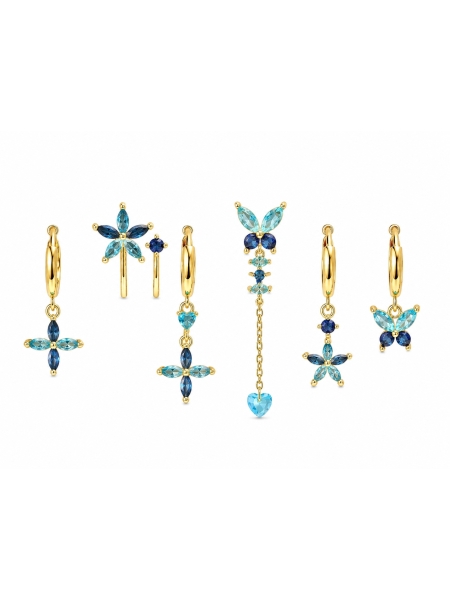 Acquista ora set farfalla sfumature di blu base gold su elefantebianco.jewelry