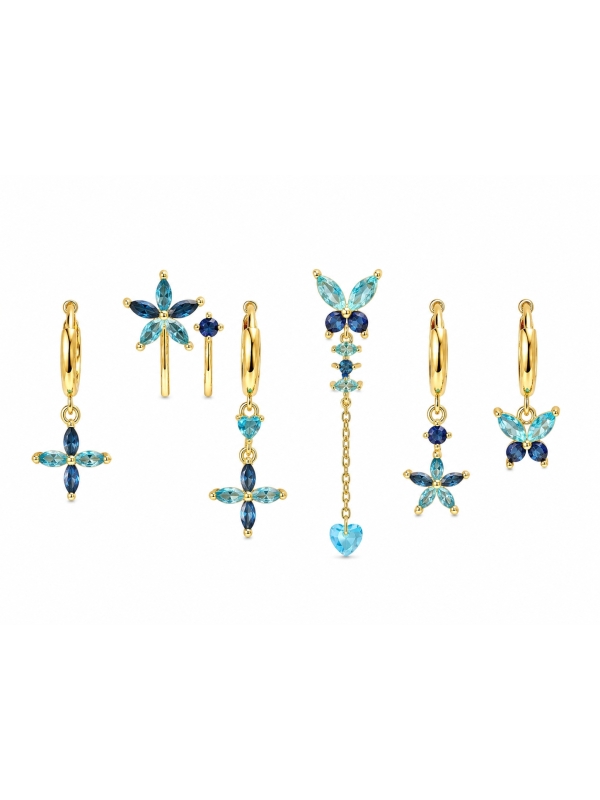 Acquista ora set farfalla sfumature di blu base gold su elefantebianco.jewelry