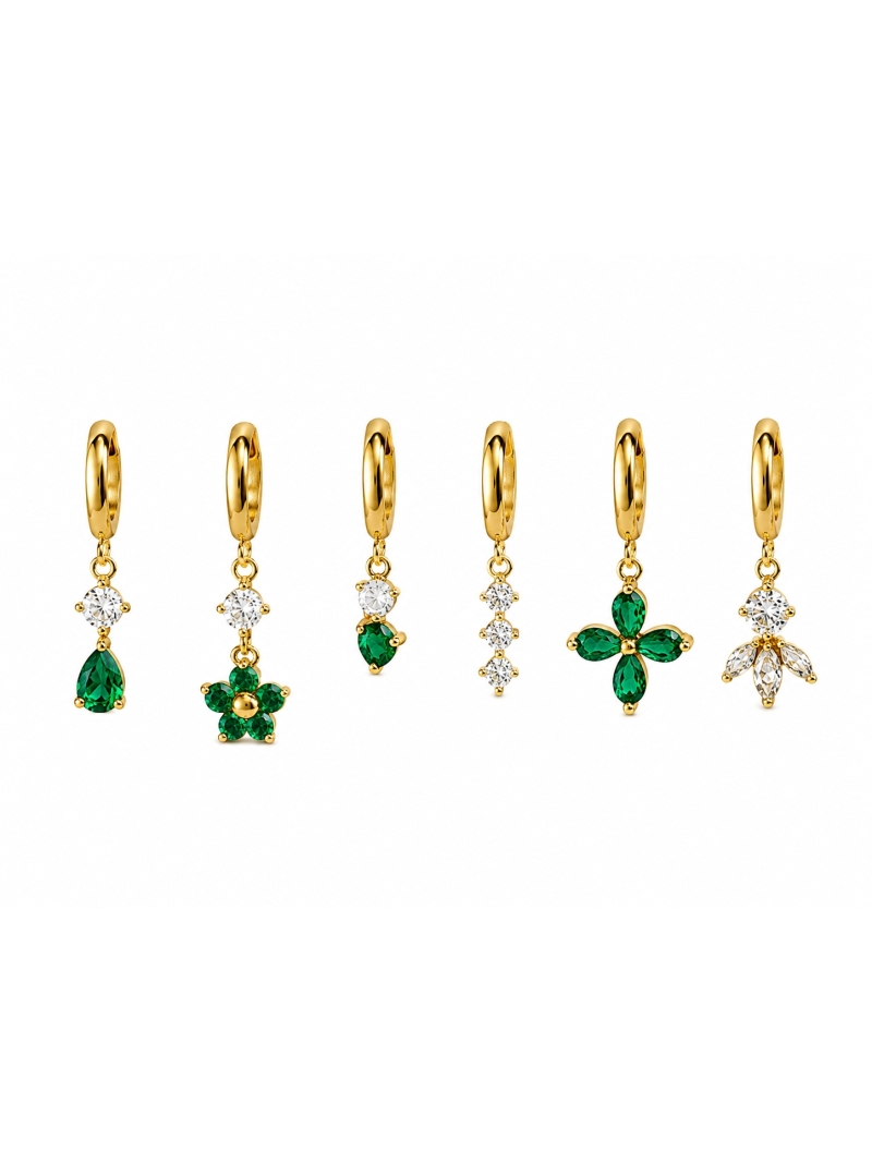 Acquista ora set fiorellino verde base gold su elefantebianco.jewelry