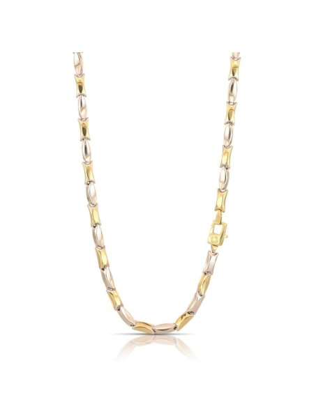 Acquista ora Collana tubolare bicolore oro 750 su elefantebianco.jewelry