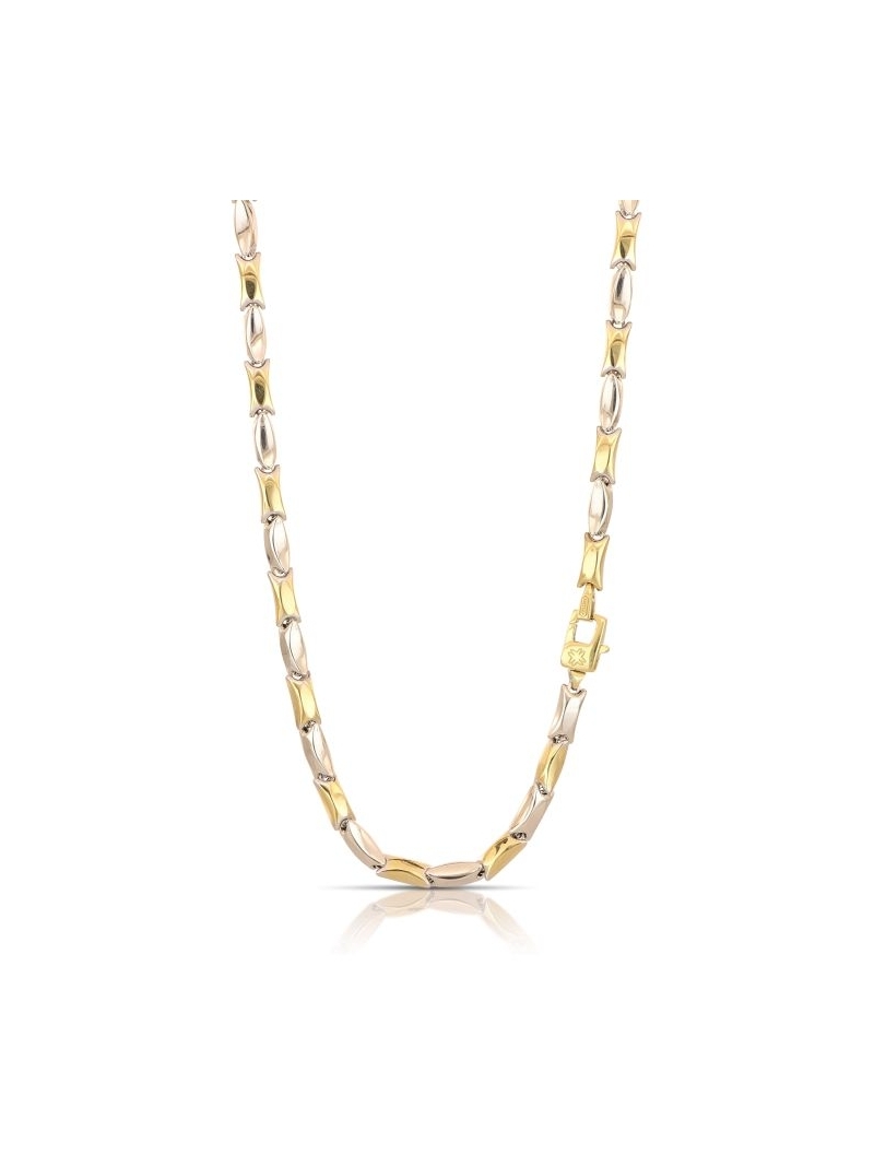 Acquista ora Collana tubolare bicolore oro 750 su elefantebianco.jewelry