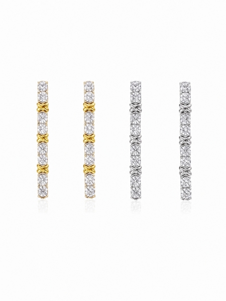 Acquista ora orecchini tennis con incrocio gold su elefantebianco.jewelry