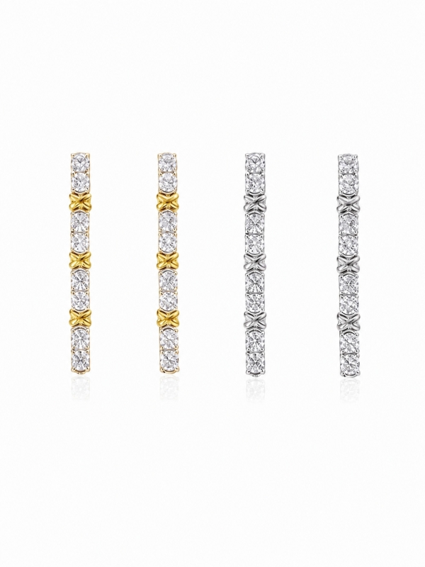 Acquista ora orecchini tennis con incrocio gold su elefantebianco.jewelry