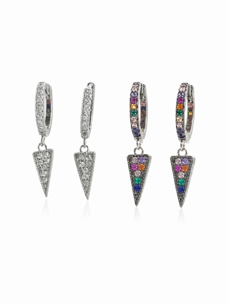 Acquista ora cerchietti con triangolino zirconato pendente su elefantebianco.jewelry