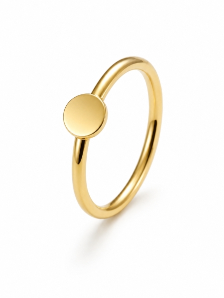Acquista ora anello con piastrina tonda su elefantebianco.jewelry