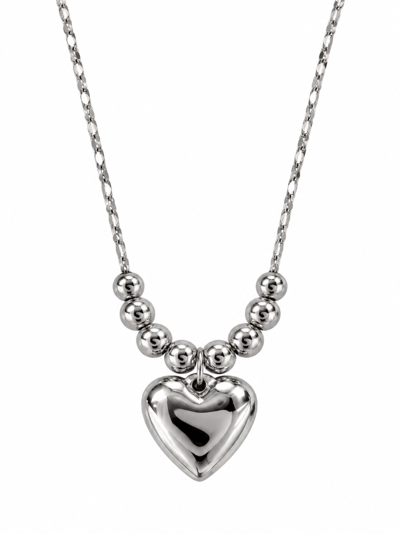 Acquista ora collana cuore bombato e pallini su elefantebianco.jewelry