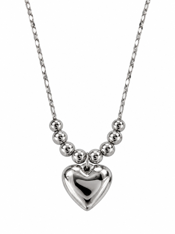 Acquista ora collana cuore bombato e pallini su elefantebianco.jewelry