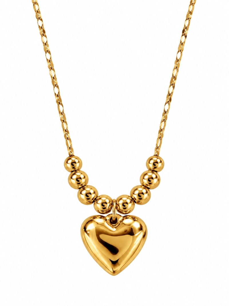 Acquista ora collana cuore bombato e pallini su elefantebianco.jewelry
