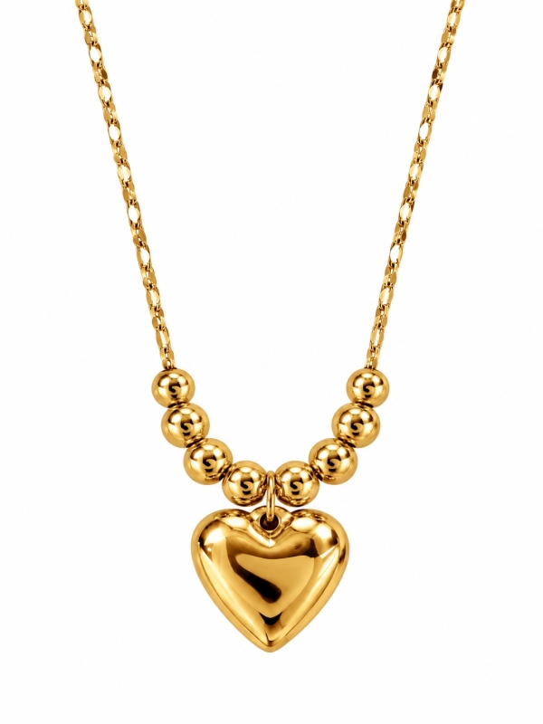 Acquista ora collana cuore bombato e pallini su elefantebianco.jewelry