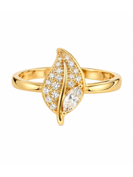 Acquista ora anello foglia gold su elefantebianco.jewelry