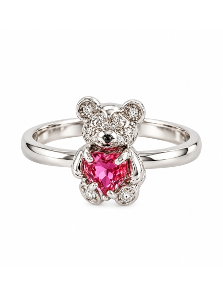Acquista ora anello teddy cuore rosso su elefantebianco.jewelry